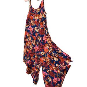 Ivy Street Floral Tank Top Strap Flared Jumpsuit Size Large